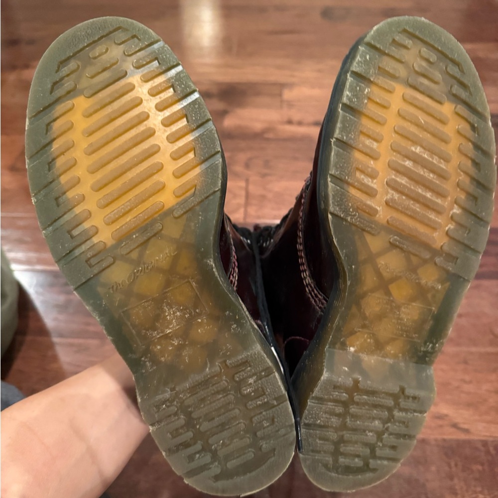 Dr. Martens 1460 Vegan Leather Women's Burgundy Lace-Up Boots. Size 8. - Picture 6 of 7